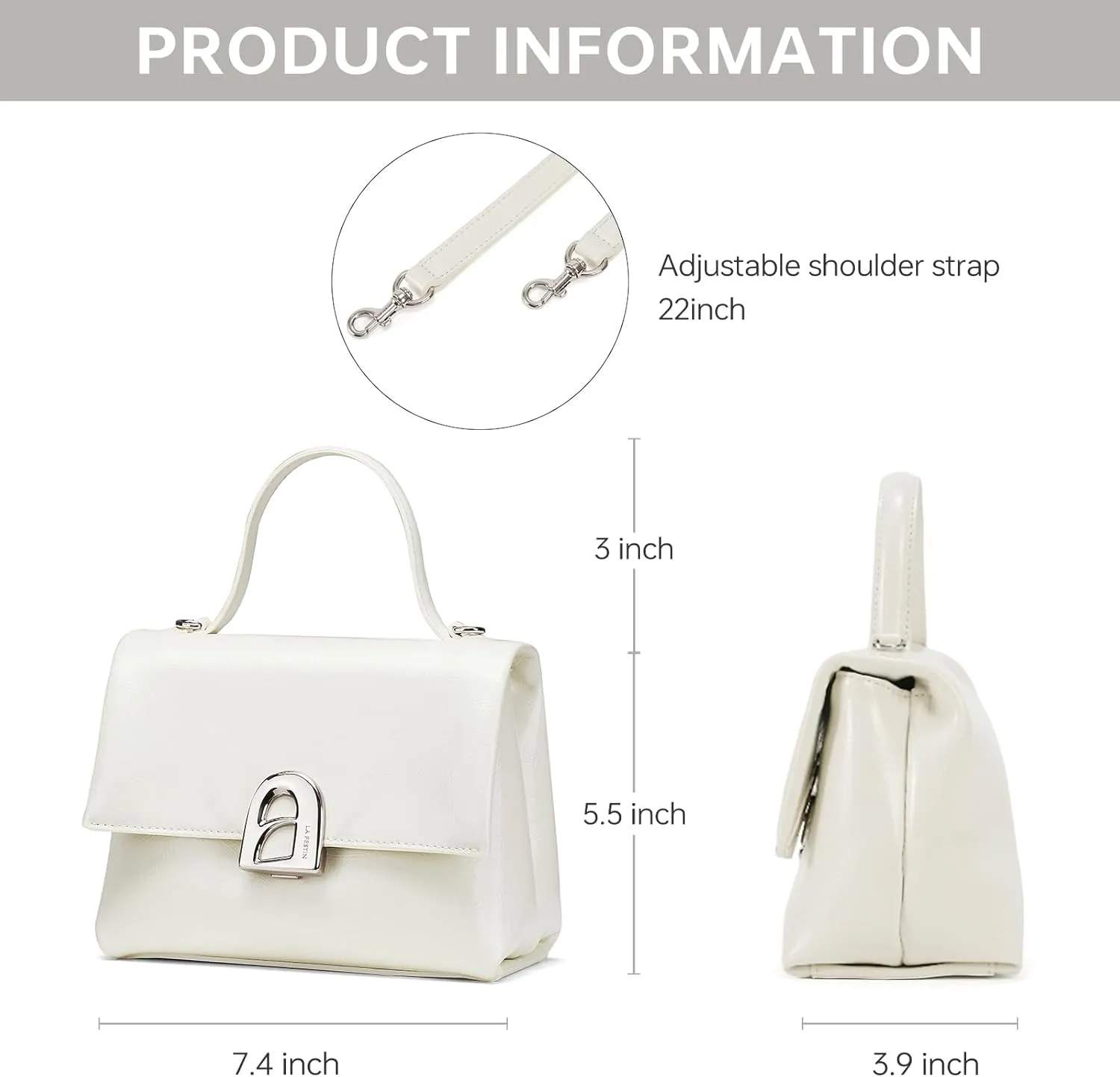 LA FESTIN Leather Small Handbag for Women, Mini Crossbody Purse & Shoulder Bag