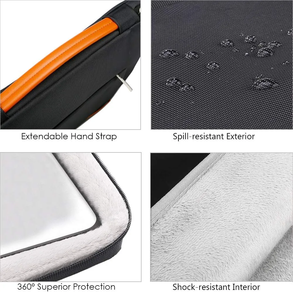 Lacdo 360° Protective Laptop Sleeve Case for 13 inch New MacBook Air M4 A3240 2025, M3 A3113, M2 A2681, M1 A2337 | 13" MacBook Pro M2/M1 A2338 A2251 | 13" iPad Air M3 / iPad Pro M4 Computer Bag, Black