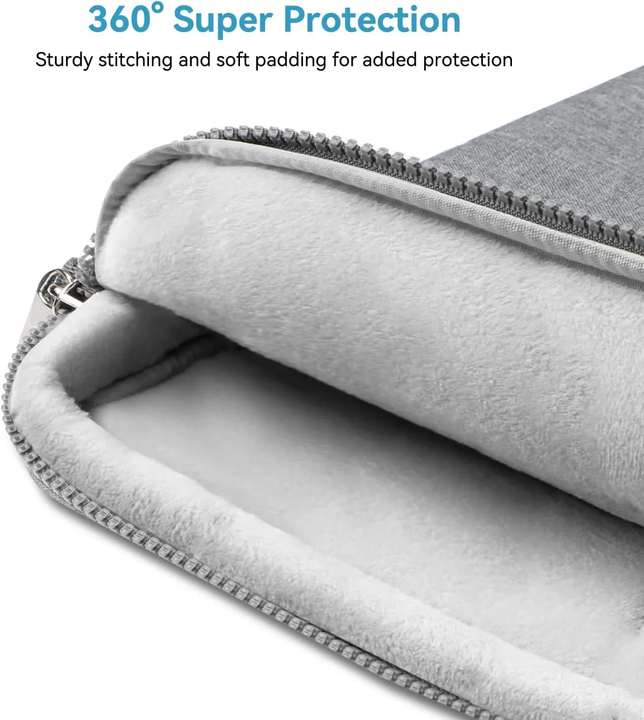 LANDICI 360° Protective Laptop Bag Case 14-15 Inch with Shoulder Strap & Handle, Waterproof Computer Sleeve Cover for MacBook Air/Pro 15, Chromebook 14, Slim Briefcase for Men Women, Grey