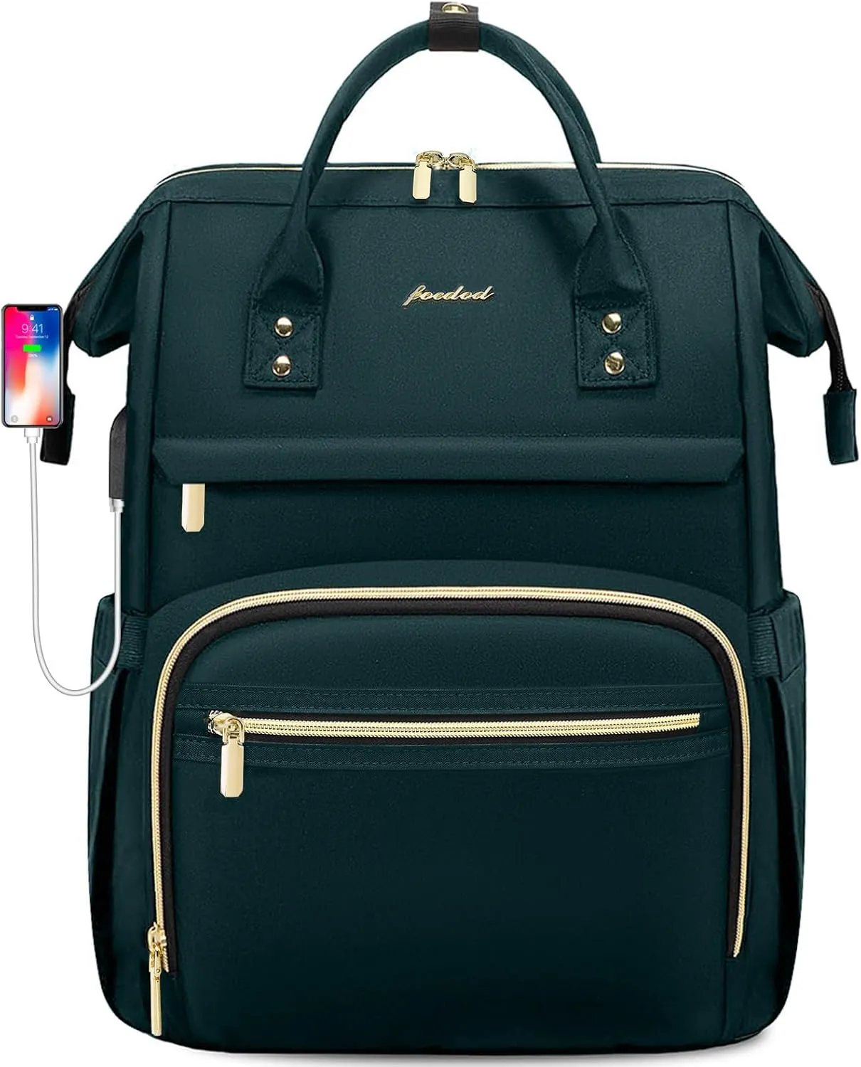 Laptop Backpack for Women Work Bags - 15.6 Inch Professional Womens Travel Backpack Purse Computer Laptop Bag Nurse Teacher Backpack Waterproof Carry on Back Pack with USB Port Dark Green