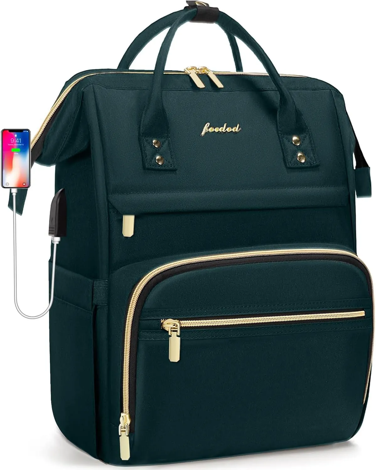 Laptop Backpack for Women Work Bags - 15.6 Inch Professional Womens Travel Backpack Purse Computer Laptop Bag Nurse Teacher Backpack Waterproof Carry on Back Pack with USB Port Dark Green