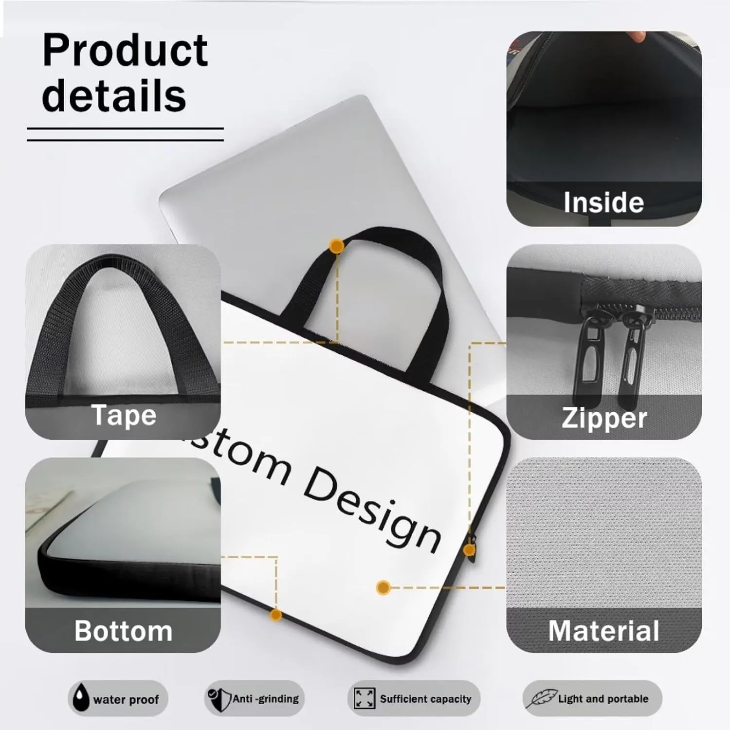 Laptop Bag for Men Women Tote Work Professional Computer Briefcase Waterproof Handbag Large
