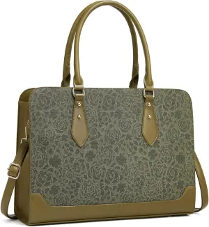 Laptop Bag for Women 15.6 Inch Work Tote Bag for Women,Leather Computer Bags Waterproof Tote Professional Briefcase,Large Capacity Business Office Bag for Work