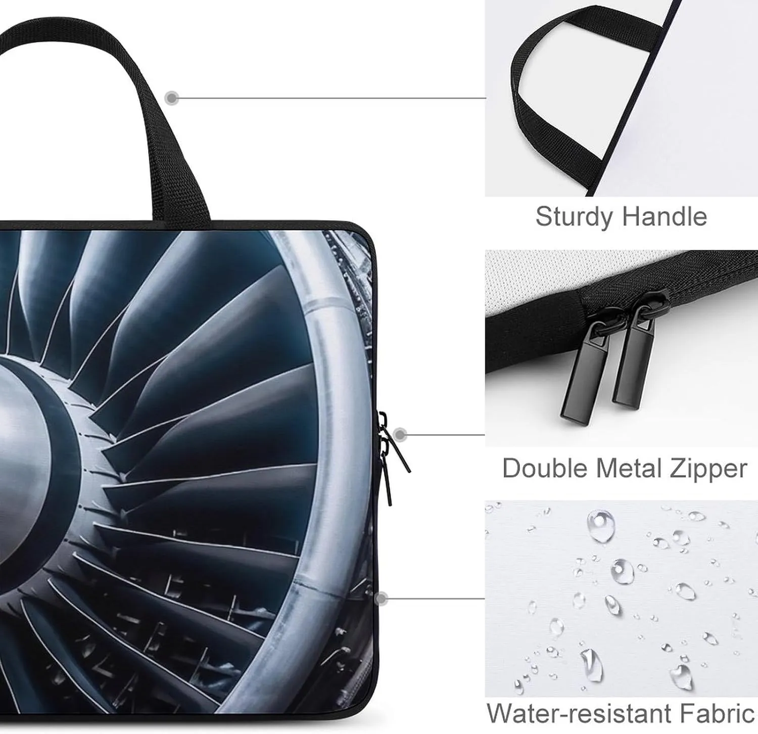 Laptop Bag for Women Computer Tote Bag Jet Engine Business Bag Briefcase Lightweight Handbag