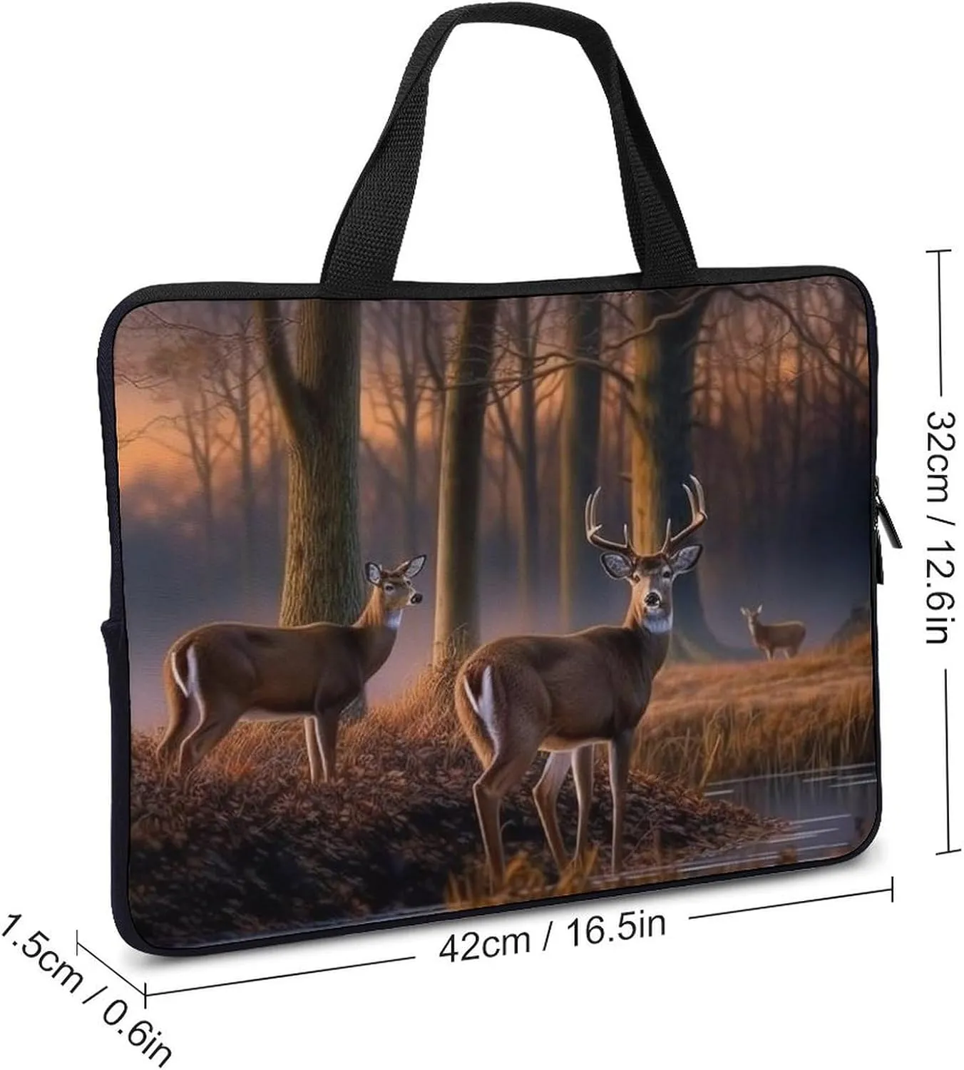 Laptop Bag for Women Computer Tote Bag Nature Wild Animal Deers Business Bag Briefcase Lightweight Handbag