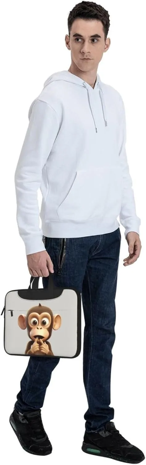 Laptop Bag, The Silent Monkey Printed Computer Bag With Shoulder Straps&Handle,Shoulder Messenger Bag For Laptop