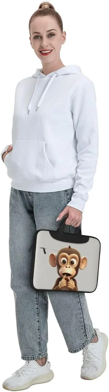 Laptop Bag, The Silent Monkey Printed Computer Bag With Shoulder Straps&Handle,Shoulder Messenger Bag For Laptop