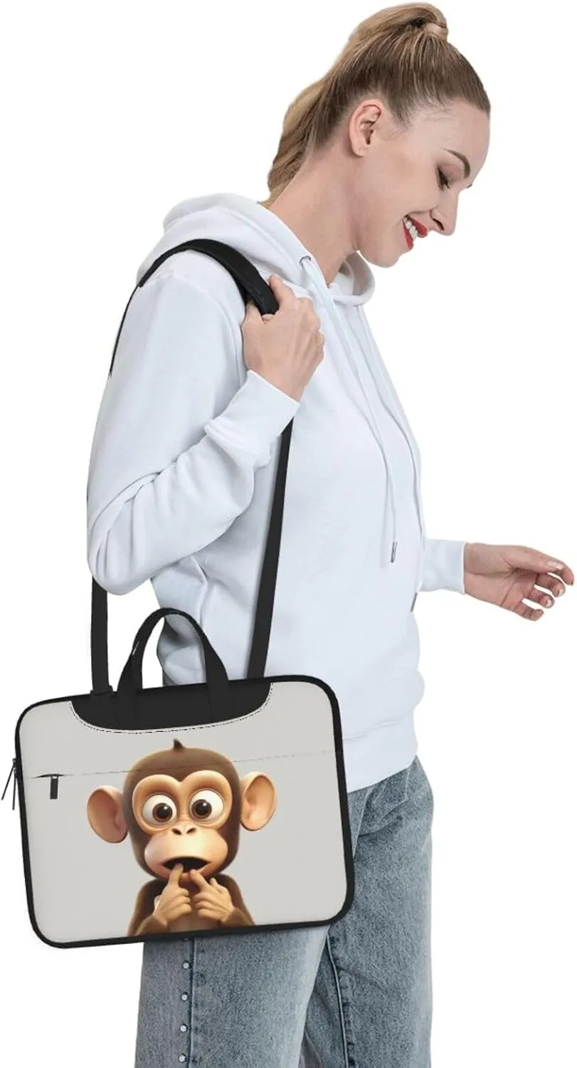 Laptop Bag, The Silent Monkey Printed Computer Bag With Shoulder Straps&Handle,Shoulder Messenger Bag For Laptop