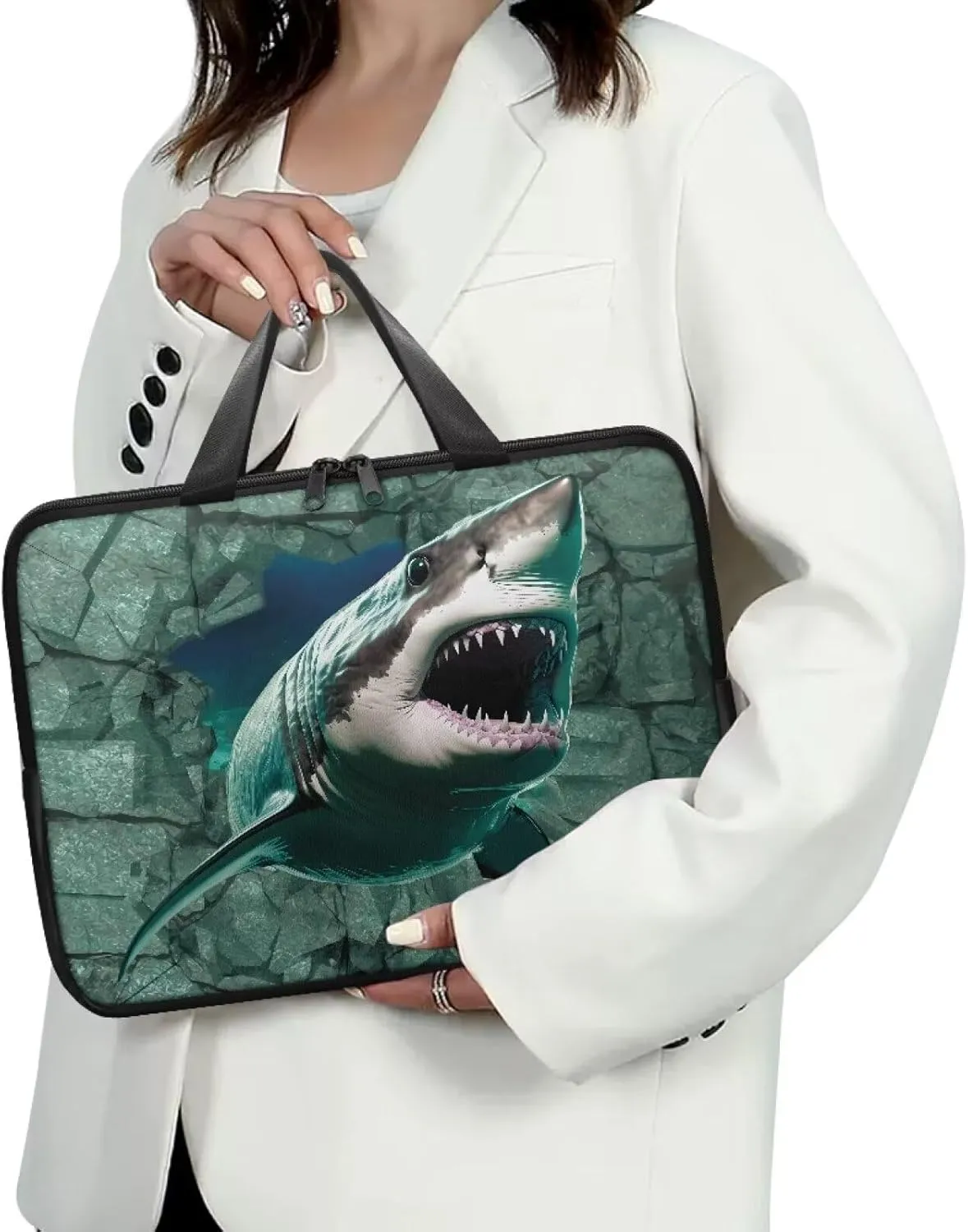 Laptop Carrying Case Large Capacity Travel Laptop Bag Waterproof Briefcase Portable Computer Protective Sleeves