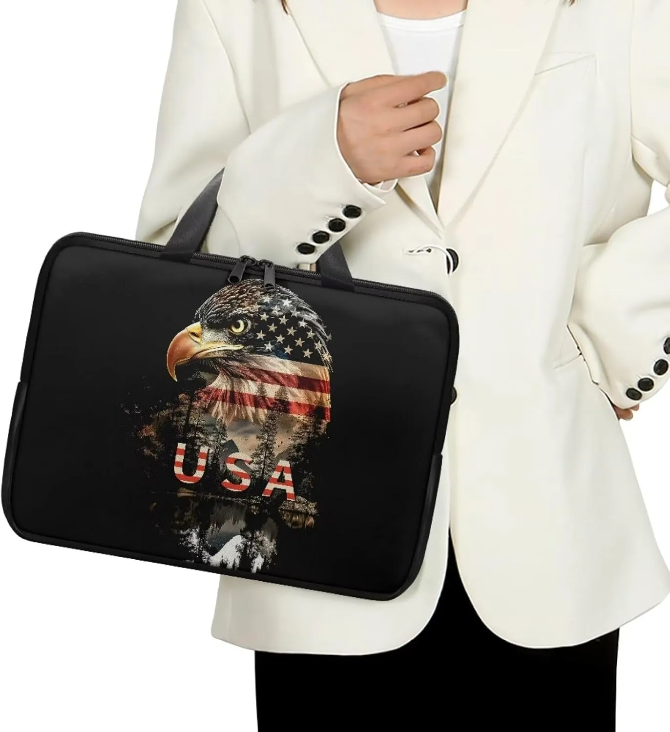 Laptop Carrying Case Large Capacity Travel Laptop Bag Waterproof Briefcase Portable Computer Protective Sleeves
