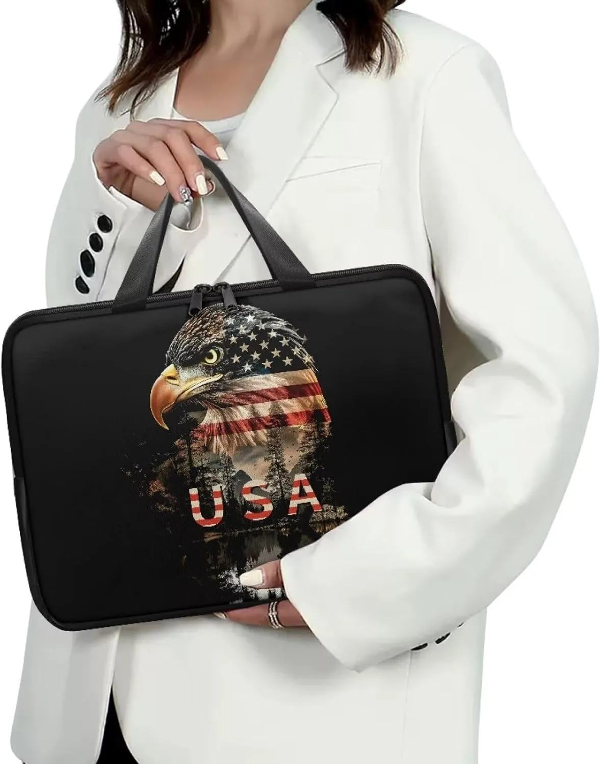 Laptop Carrying Case Large Capacity Travel Laptop Bag Waterproof Briefcase Portable Computer Protective Sleeves