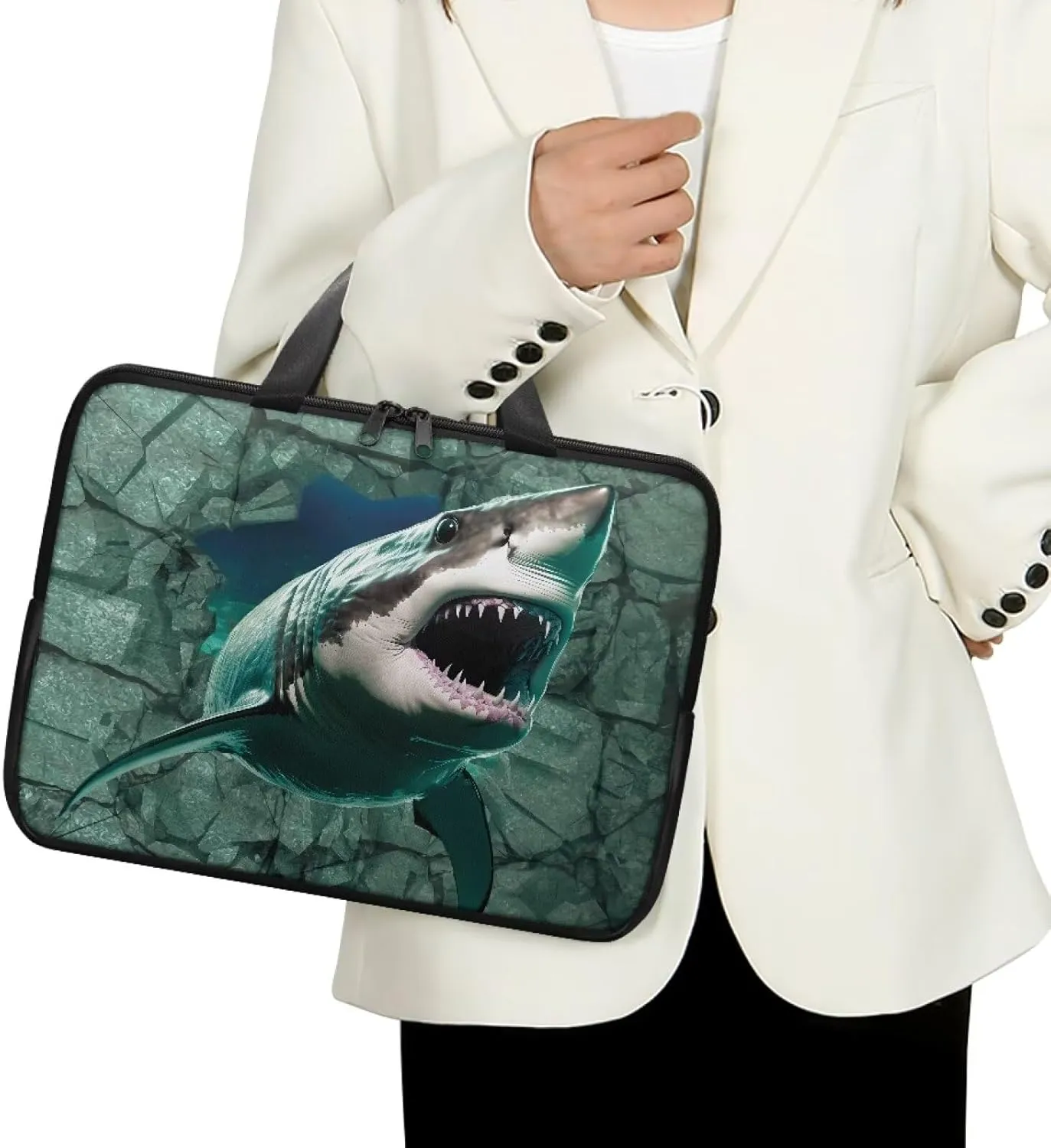 Laptop Carrying Case Large Capacity Travel Laptop Bag Waterproof Briefcase Portable Computer Protective Sleeves
