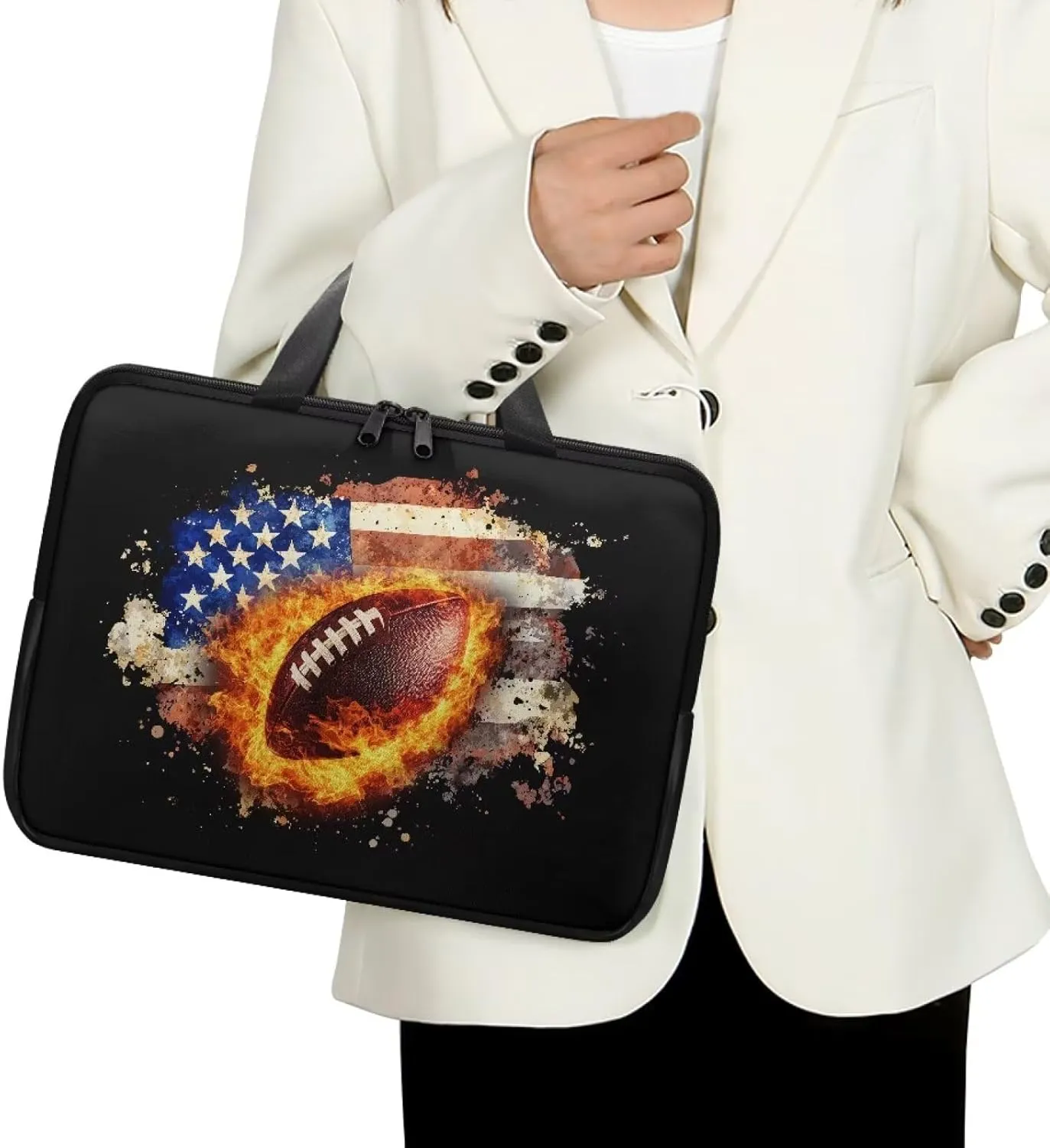 Laptop Carrying Case Large Capacity Travel Laptop Bag Waterproof Briefcase Portable Computer Protective Sleeves