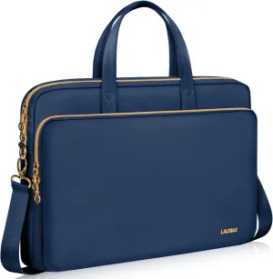 Laptop Case Bag Women Men Computer Sleeve Compatible with MacBook/Dell/HP/Acer/ASUS, Waterproof Shoulder Carrying Briefcase, Blue, 17-17.3 Inch
