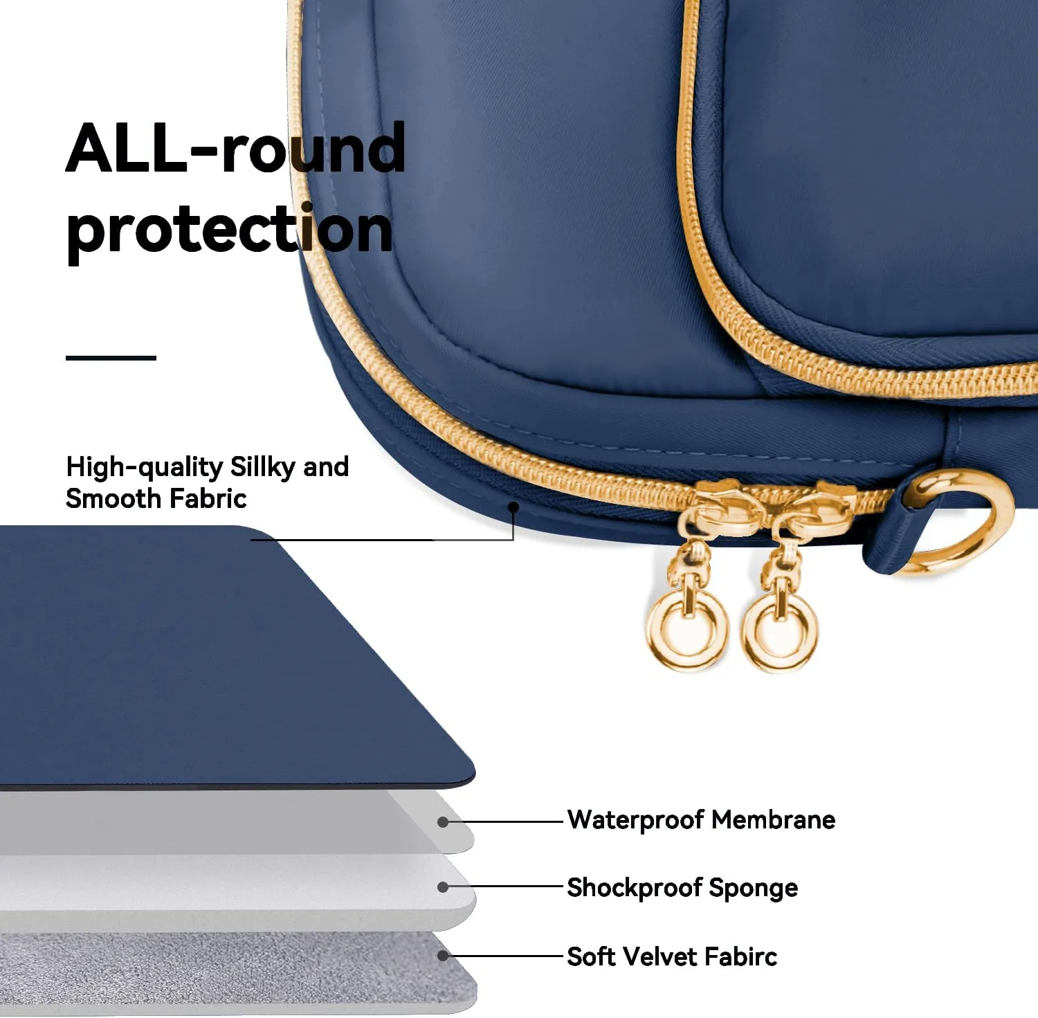 Laptop Case Bag Women Men Computer Sleeve Compatible with MacBook/Dell/HP/Acer/ASUS, Waterproof Shoulder Carrying Briefcase, Blue, 17-17.3 Inch