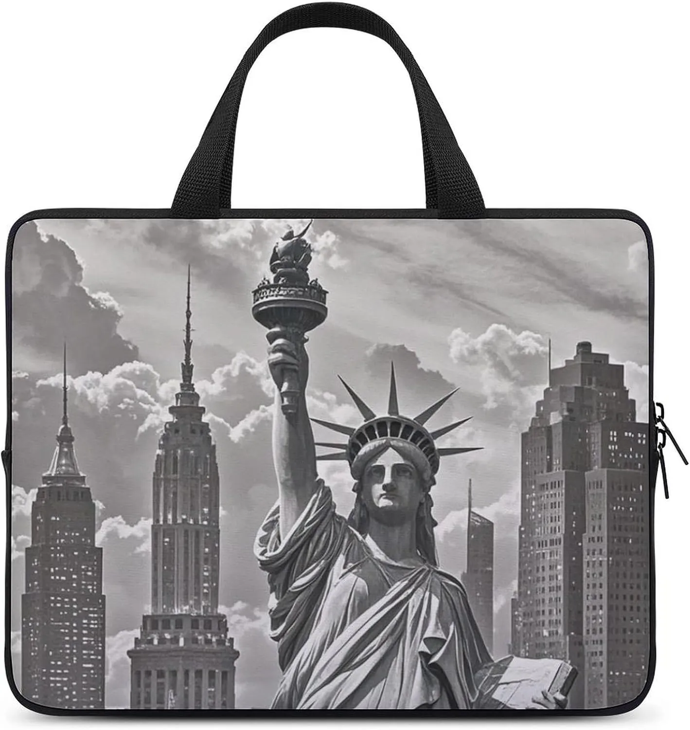 Laptop Case Sleeve Shockproof Computer Carrying Bag Statu of Liberty Laptop Bag Tote Lightweight Notebook Case Cover Traveling Briefcase Handle Bags for Travel Business 12inch