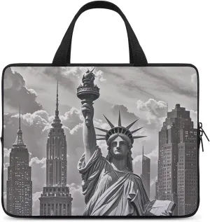Laptop Case Sleeve Shockproof Computer Carrying Bag Statu of Liberty Laptop Bag Tote Lightweight Notebook Case Cover Traveling Briefcase Handle Bags for Travel Business 12inch