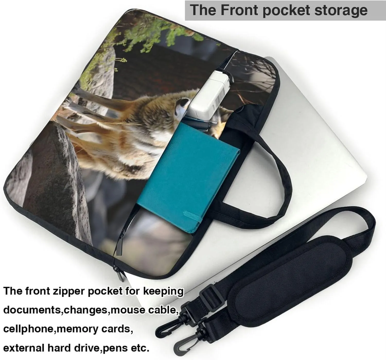 Laptop Shoulder Bag Messenger Bag Wildlife Wolf Laptop Bag Computer Bag for Men Women
