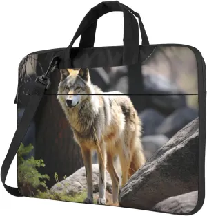 Laptop Shoulder Bag Messenger Bag Wildlife Wolf Laptop Bag Computer Bag for Men Women