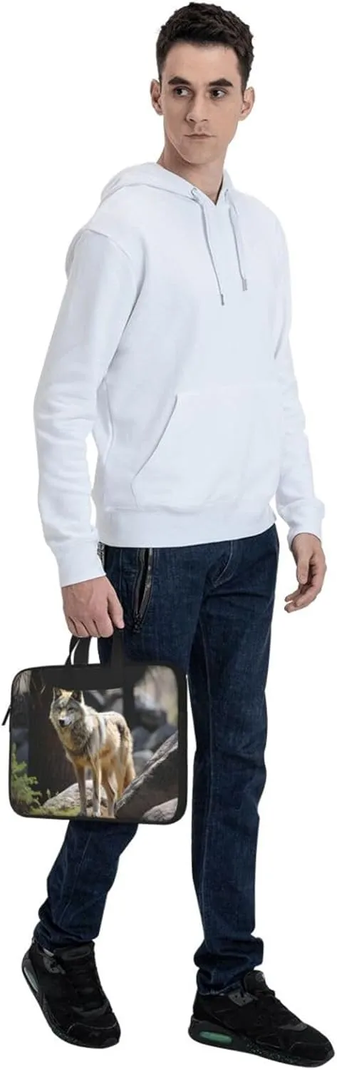 Laptop Shoulder Bag Messenger Bag Wildlife Wolf Laptop Bag Computer Bag for Men Women