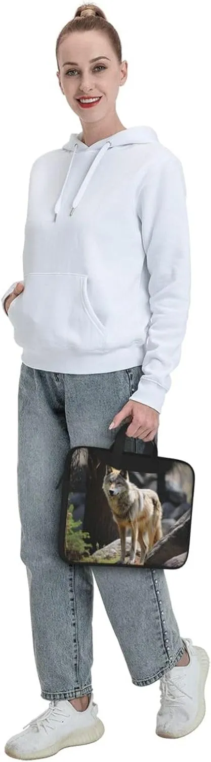 Laptop Shoulder Bag Messenger Bag Wildlife Wolf Laptop Bag Computer Bag for Men Women