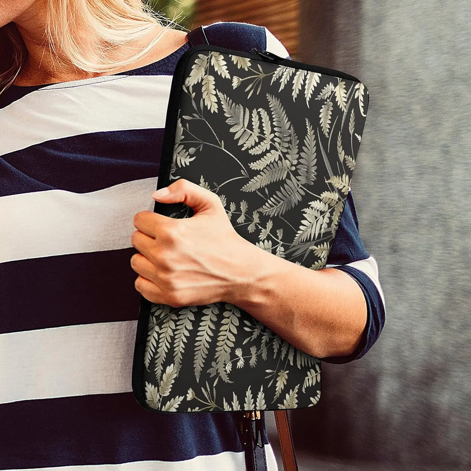 Laptop Sleeve Bag 10inch Slim Computer Carrying Bag Vintage Fern Style Laptop Protective Case Briefcase Handbag