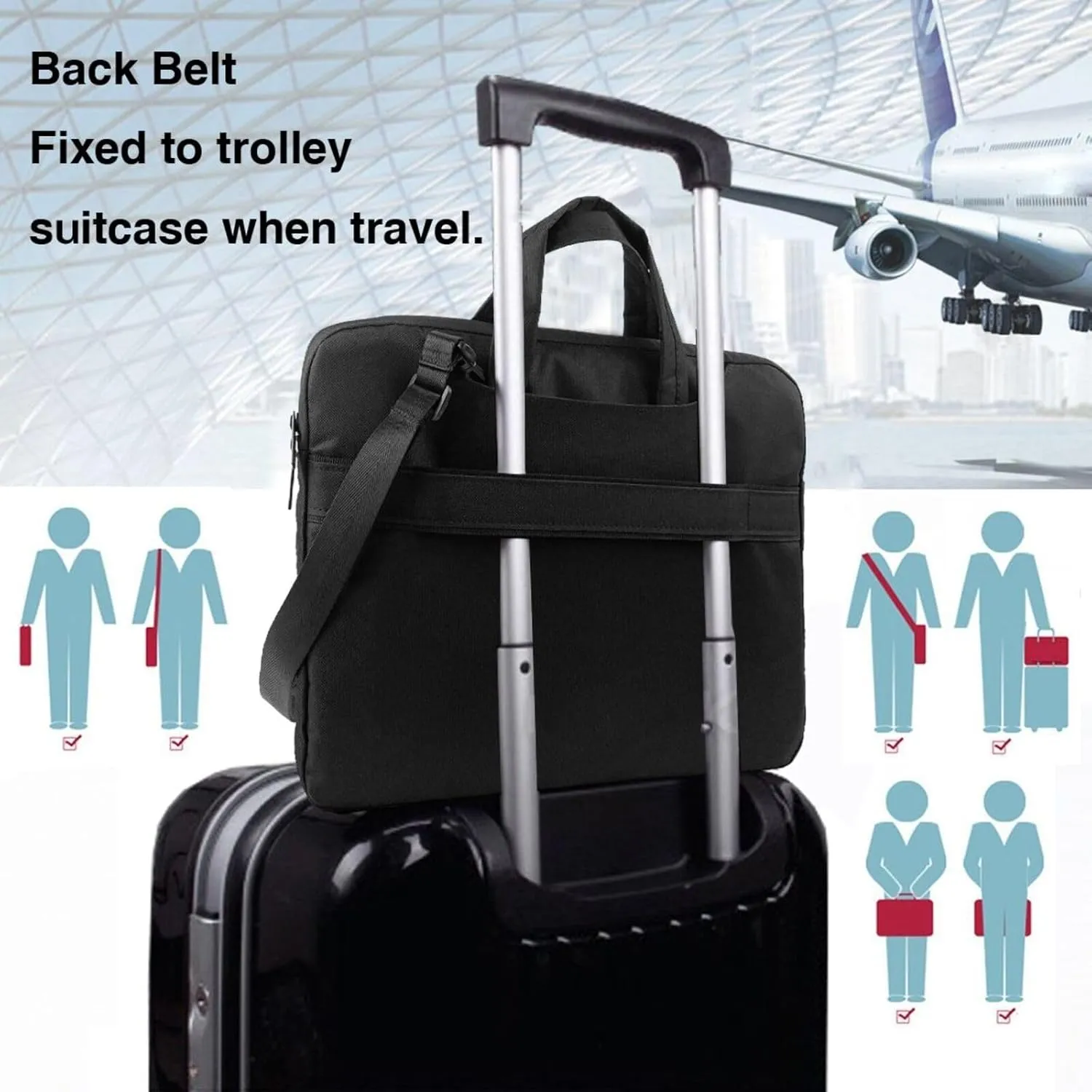 Laptop Sleeve Bag Shockproof Notebook Case Lighthouse Backdrop Computer Carrying Case with Shoulder Strap 15.6 inch
