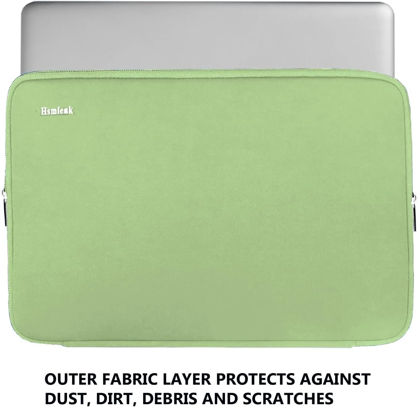 Laptop Sleeve Case 15.6 Inch, Durable Shockproof Protective Cover Flip Case Briefcase Carrying Bag Compatible with 15.6" HP, ASUS, Lenovo, Acer, Notebook, Computer, Light Green