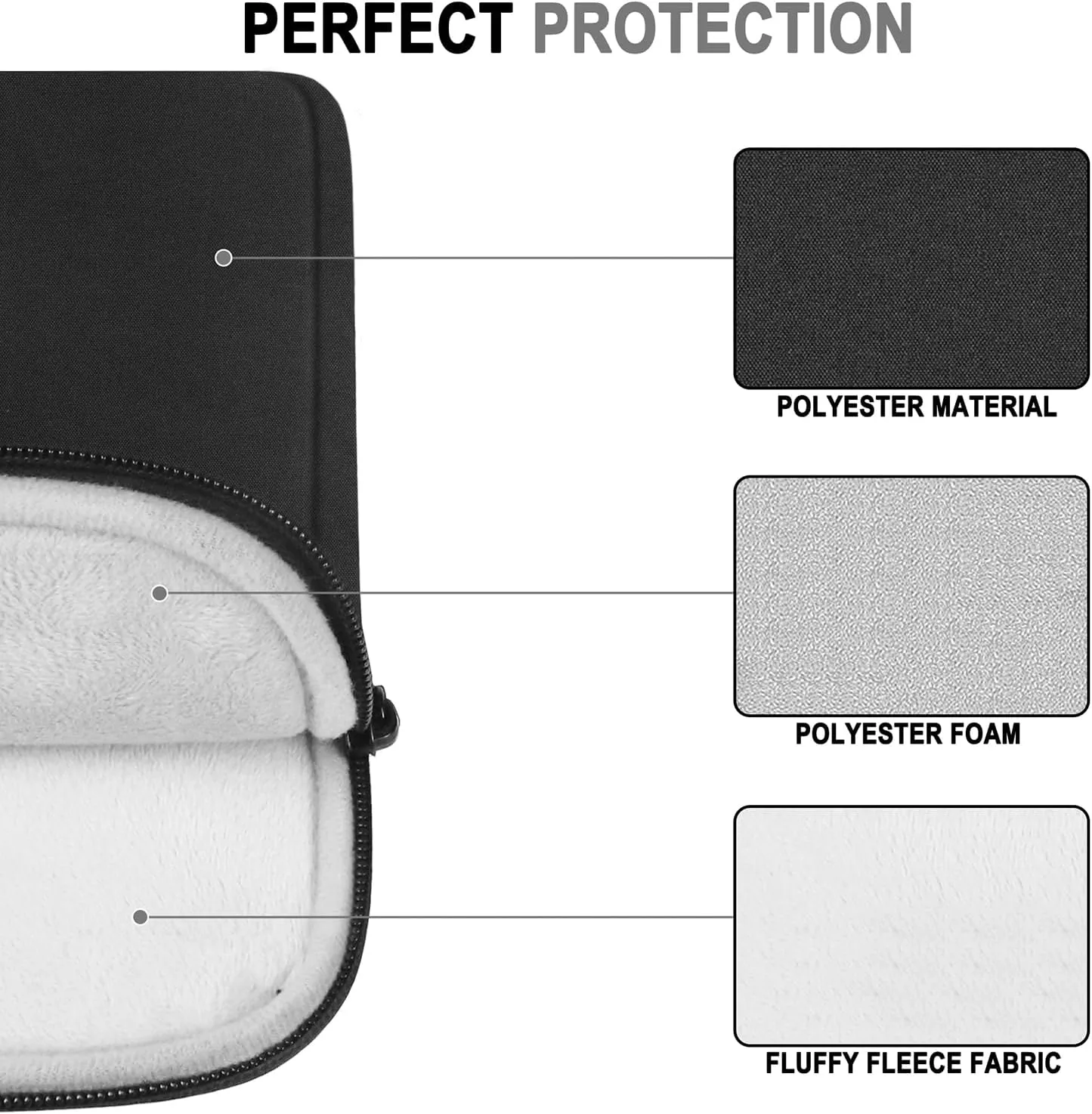 Laptop Sleeve Case 15.6 Inch, Water Resistant Shockproof Protective Computer Cover with Handle, Traveling Carrying Bag with Pocket, Portable Laptop Case Compatible for HP, Dell, Asus, Lenovo, Black