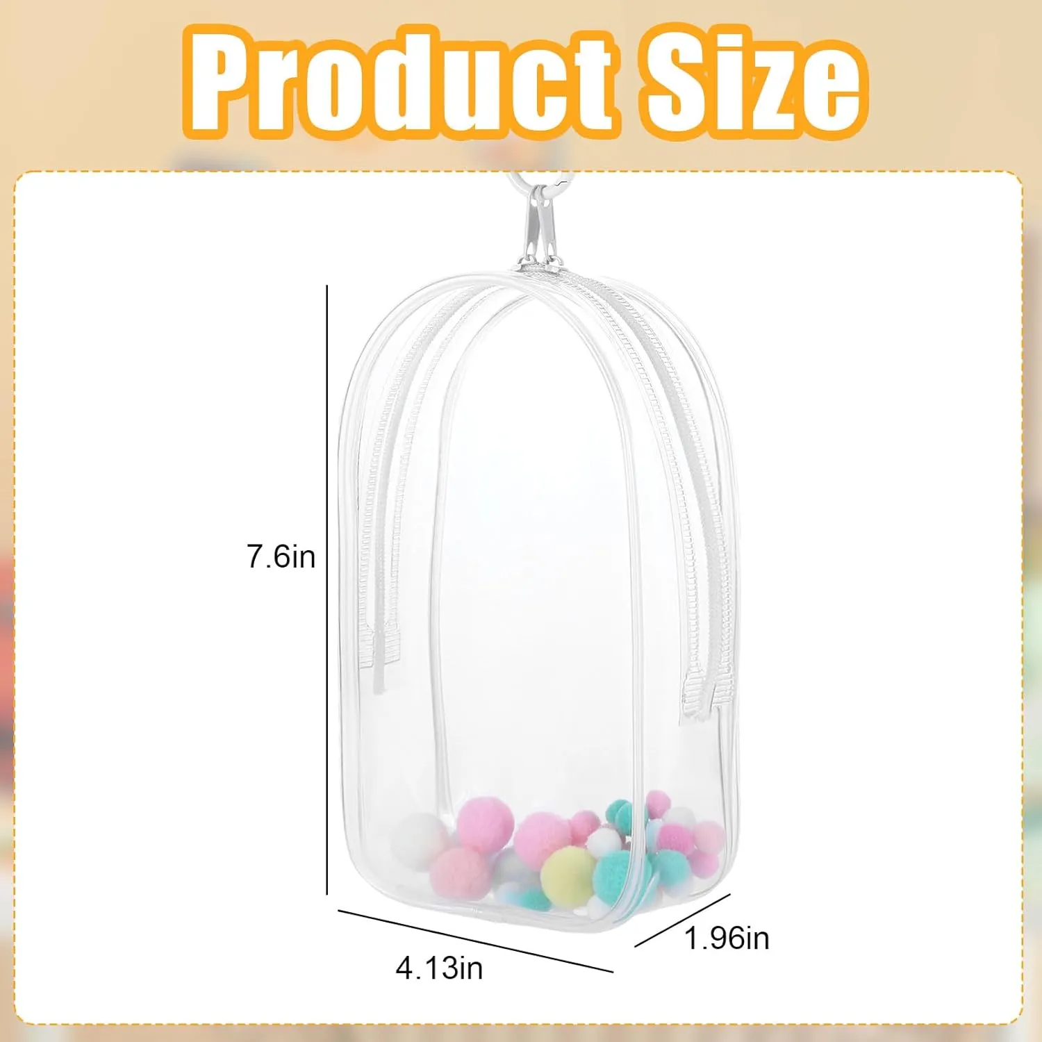 Large Clear Figure Display Bag with Keychain Case Blind Box Keychain Carrying Case Lipstick Charm for Collectibles