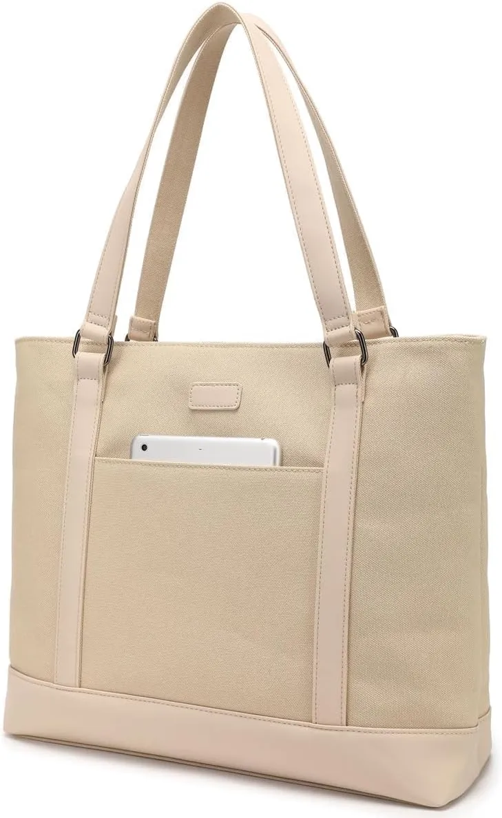 Large Tote Bags for Women 15.6 Inch Laptop Bag Lightweight Canvas Professional Work Briefcase
