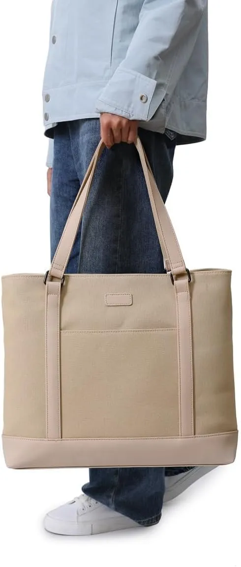 Large Tote Bags for Women 15.6 Inch Laptop Bag Lightweight Canvas Professional Work Briefcase