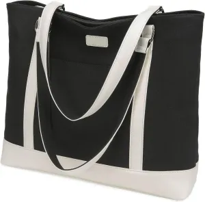 Large Tote Bags for Women 15.6 Inch Laptop Bag Lightweight Canvas Professional Work Briefcase