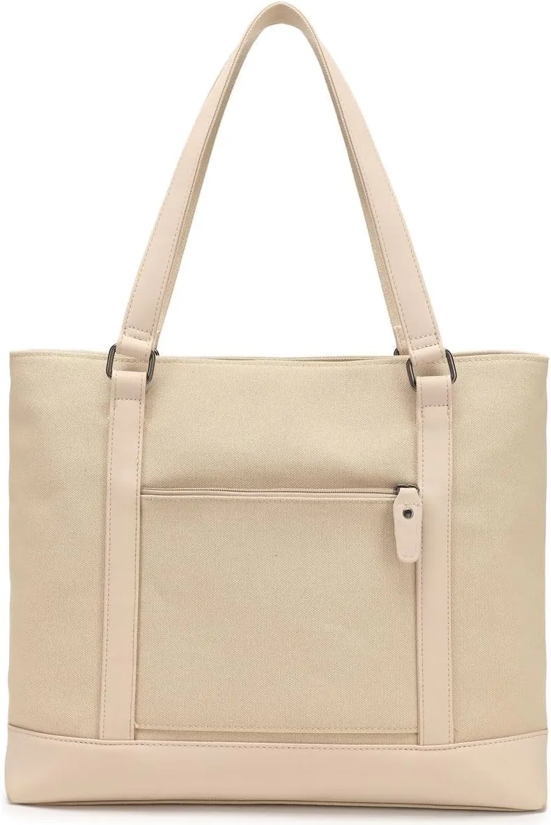 Large Tote Bags for Women 15.6 Inch Laptop Bag Lightweight Canvas Professional Work Briefcase