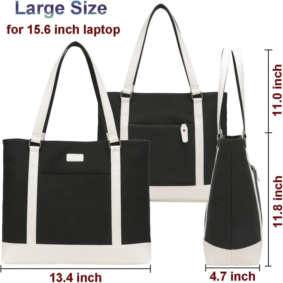 Large Tote Bags for Women 15.6 Inch Laptop Bag Lightweight Canvas Professional Work Briefcase
