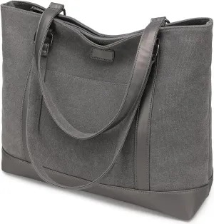 Large Tote Bags for Women 15.6 Inch Laptop Bag Lightweight Canvas Professional Work Briefcase