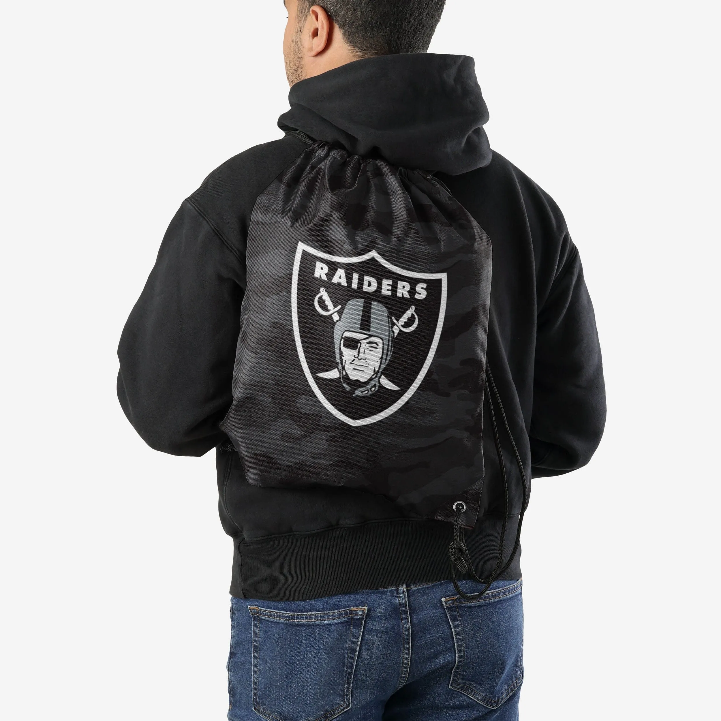 Las Vegas Raiders Big Logo Camo Drawstring Backpack