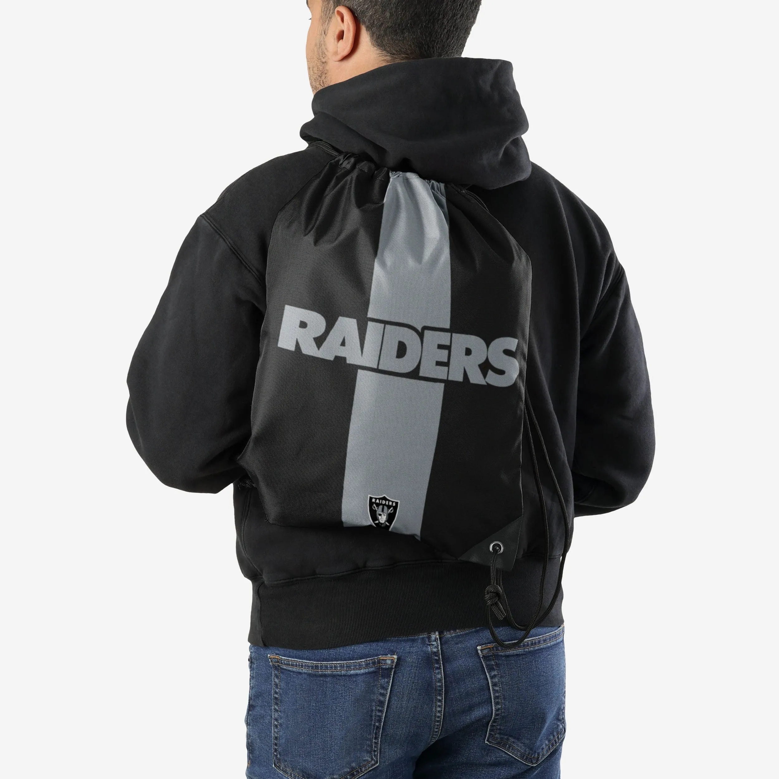Las Vegas Raiders Team Stripe Wordmark Drawstring Backpack