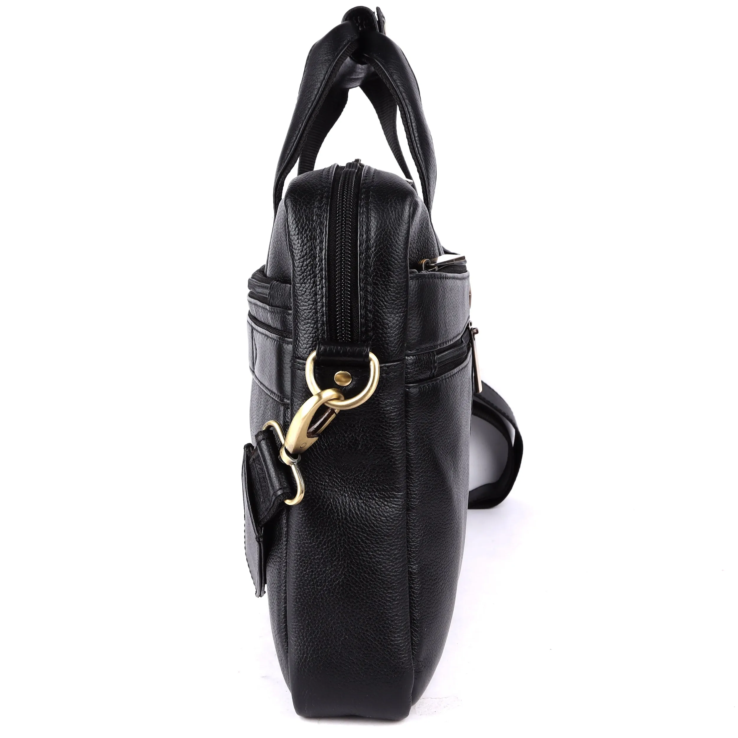 Laveri® Genuine Leather Laptop Messenger bag #2816 Black