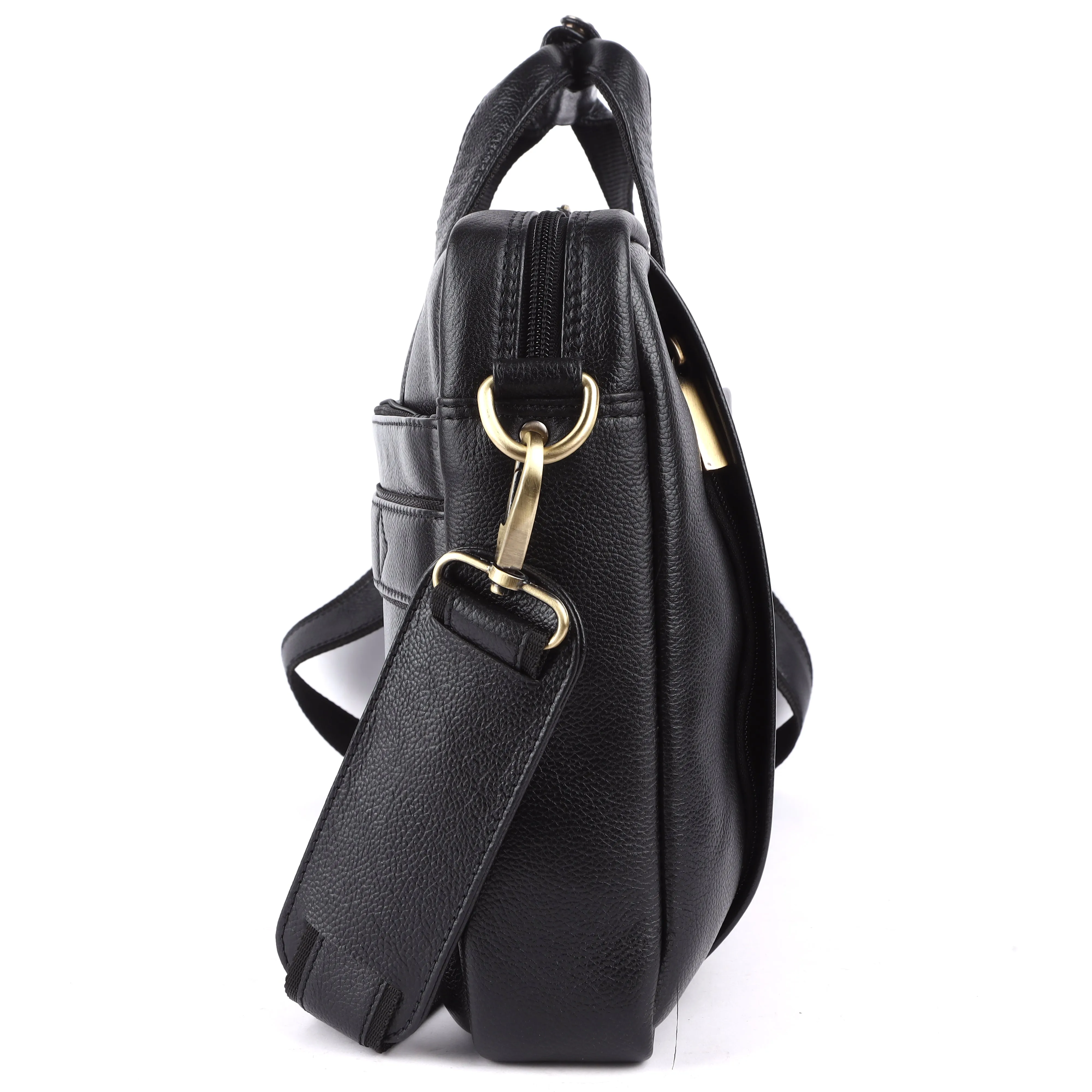 Laveri® Genuine Leather Laptop Messenger bag #2866 Black