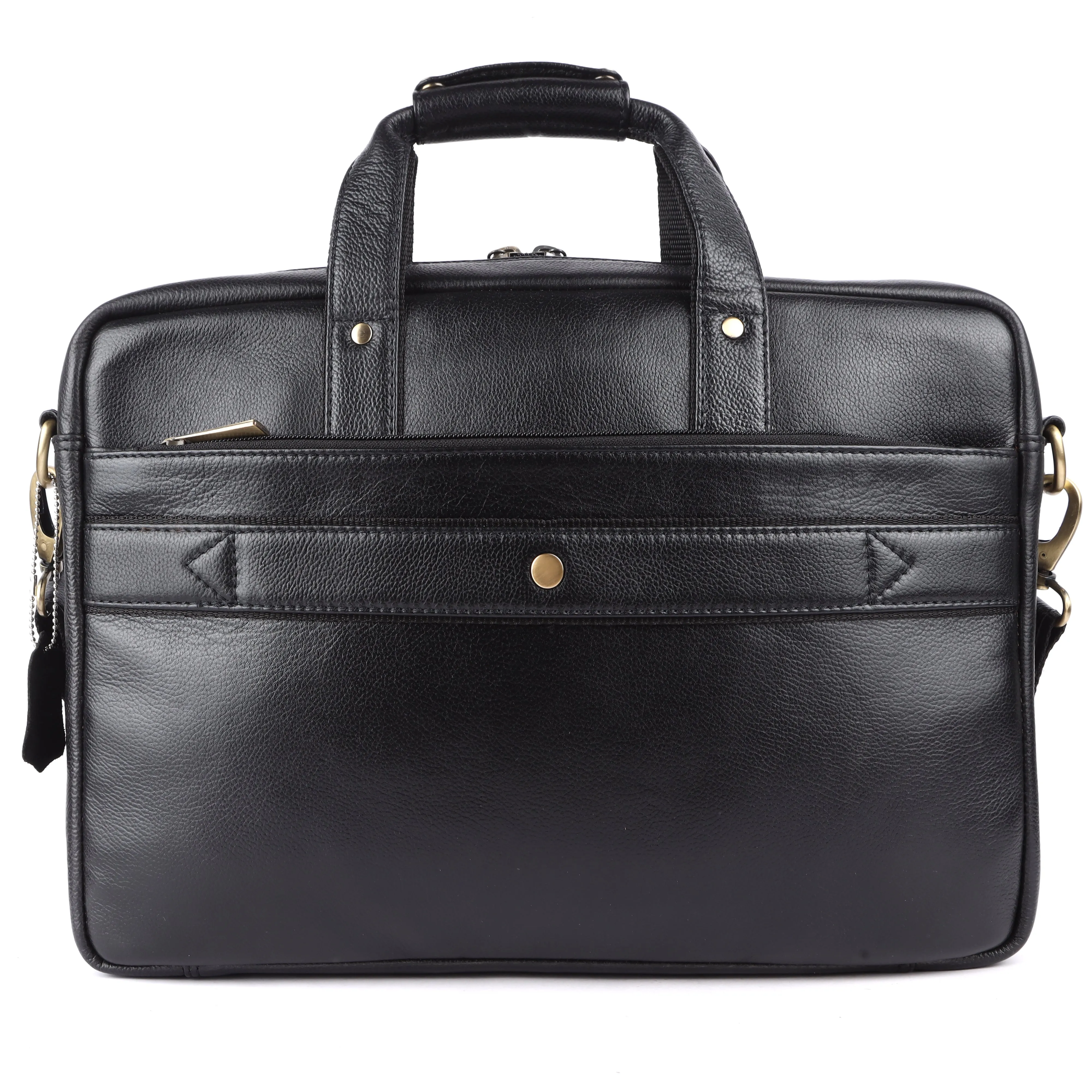Laveri® Genuine Leather Laptop Messenger bag #2866 Black
