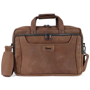Laveri Genuine Leather Office Laptop Bag (BRN-HUNTER)