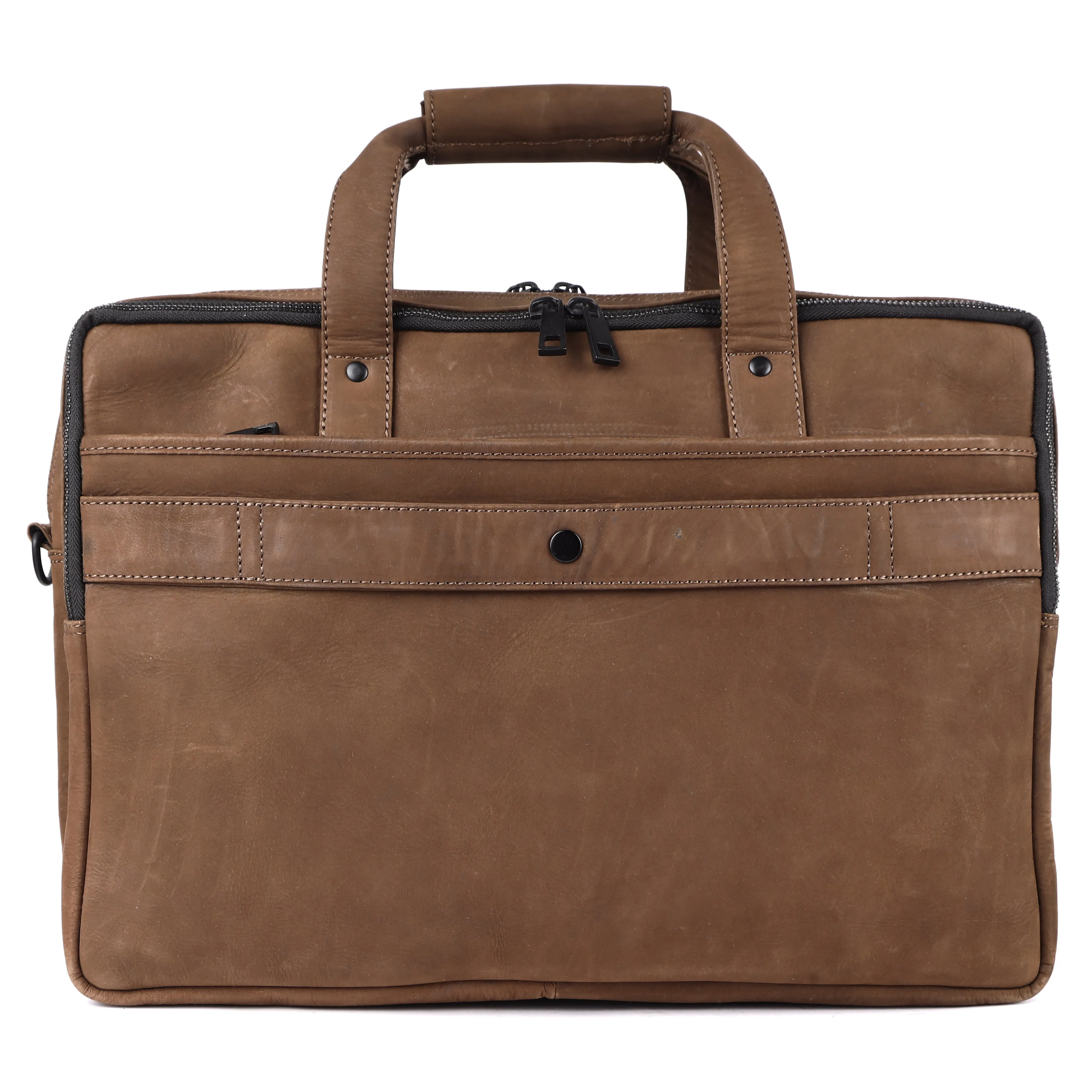 Laveri Genuine Leather Office Laptop Bag (BRN-HUNTER)