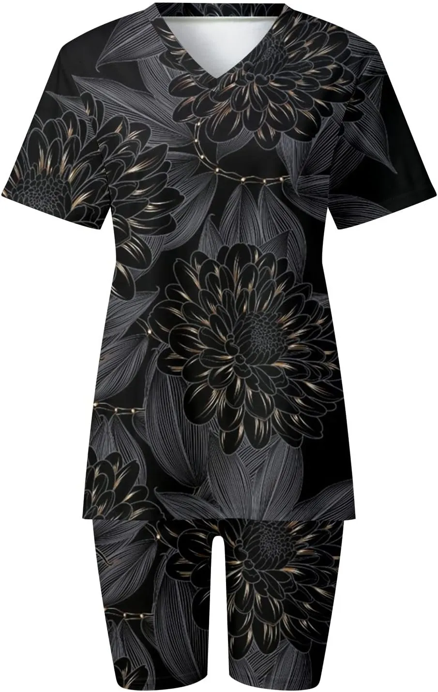 LCMTWX Workout Sets For Women Two Piece Outfits For Women Short Sleeve Casual Biker Shorts Set Workout Sets For Women