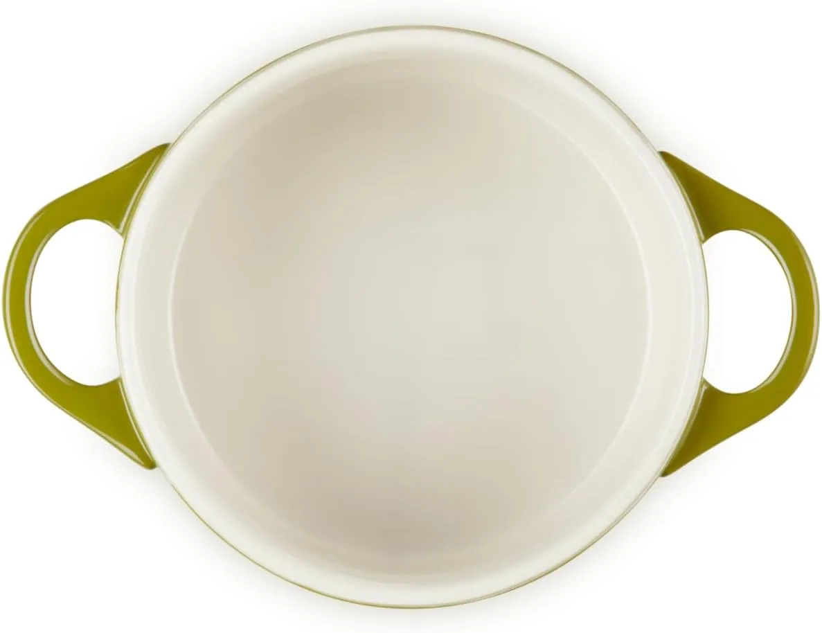 Le Creuset Olive Branch Collection Stoneware Classic Mini Round Cocotte, 24 oz., Olive