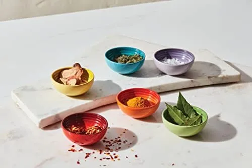 Le Creuset Stoneware Pinch Bowl Gift Set, Set of 6 Prep Bowls, Multi Color, 2 OZ