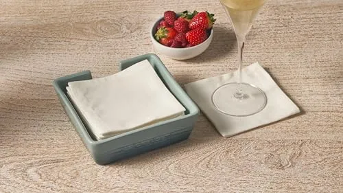 Le Creuset Stoneware Signature Cocktail Napkin Holder, 6 ", Shallot
