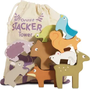 Le Toy Van - Wooden Petilou Forest Stacker Puzzle & Bag Educational Balancing Activities Toy | Great Gift for Kids and Toddlers | Suitable for Age 18  Months Old