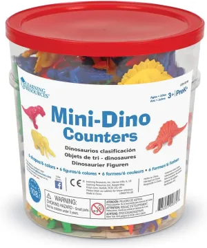 Learning Resources Mini-Dino Counters - 108 Pieces, Ages 3  Toddler Learning Toys, Dinosaurs for Toddlers, Dinosaurs Action Figure Toys, Kids' Play Dinosaur and Prehistoric Creature Figures