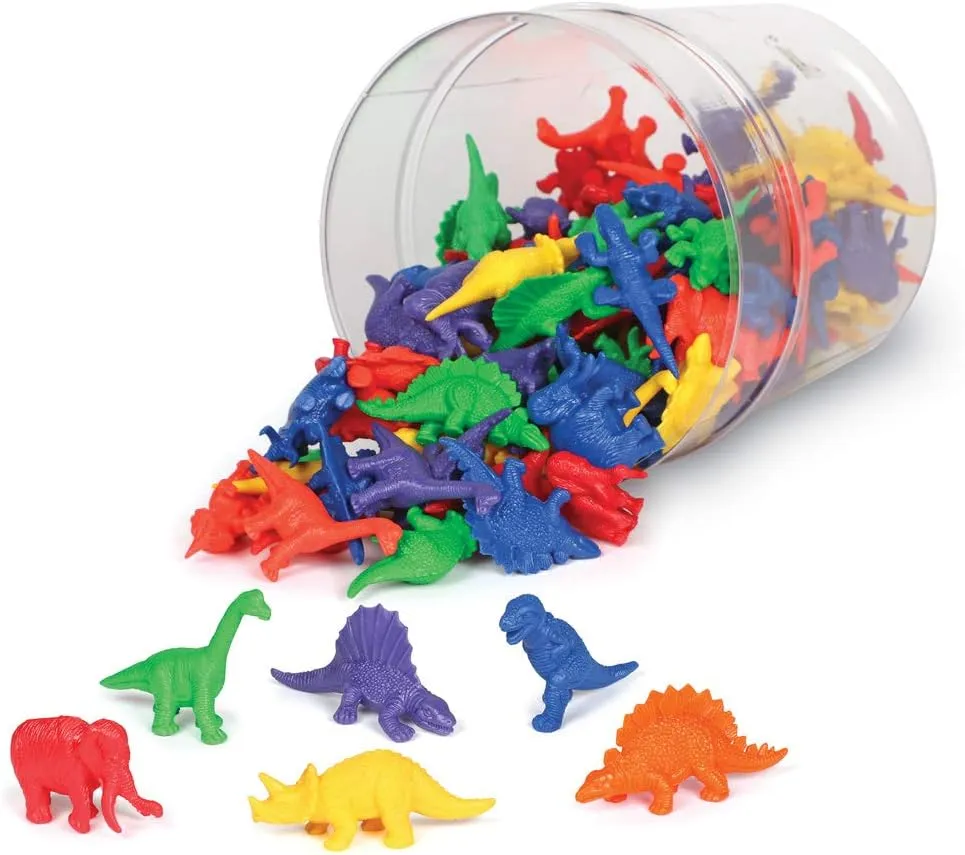 Learning Resources Mini-Dino Counters - 108 Pieces, Ages 3  Toddler Learning Toys, Dinosaurs for Toddlers, Dinosaurs Action Figure Toys, Kids' Play Dinosaur and Prehistoric Creature Figures